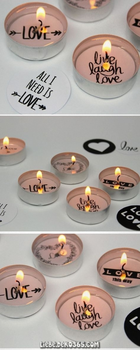 DIY Süße Teelichter mit lieben Sprüchen selbst zeugen / Dies perfekte